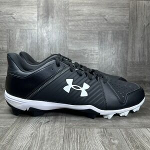 Under Armour Baseball Cleats Mens 13 Black White Rubber Molded NEW 3025589-001